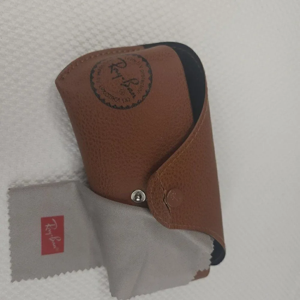 Ray Ban Leather Case Only Brown With Cleaning Cloth